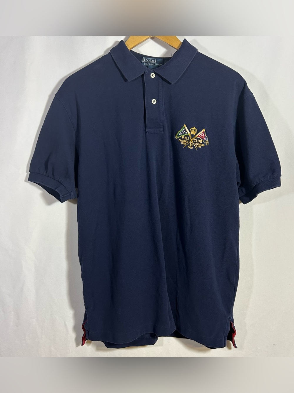 Polo by Ralph Lauren VTG Large Navy Polo Embroidered Crest RLYC PRL cruiser team